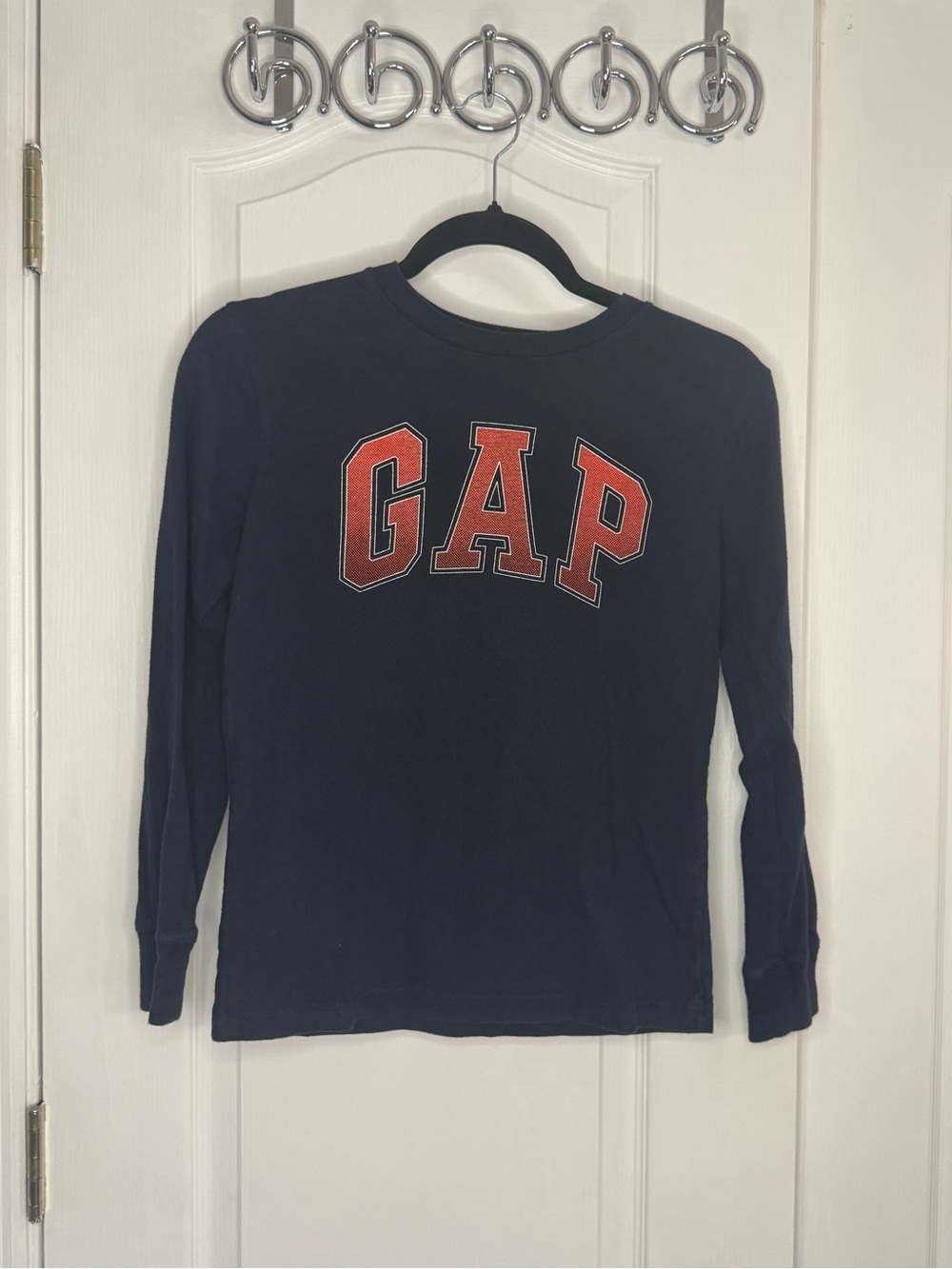 GAP Navy Long Sleeve Tee with Red Logo